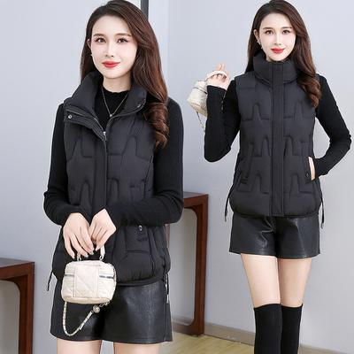 Winter New Short Thickened Vest Women Wear Versatile Stand-up Collar Vest Casual Warm Vest