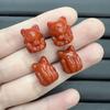 Red Agate Nan Hong Lion & Nine-Tailed Fox Beads for DIY Bracelets