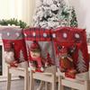 Christmas Themed Santa and Snowmans Chair Slipcovers Nonwoven Materials Quick Setups Holiday Decoration