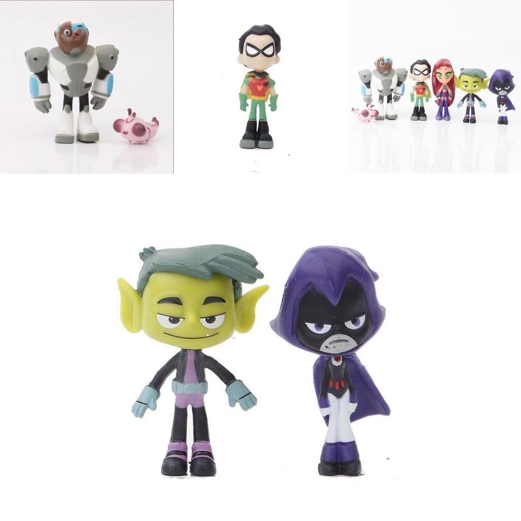 Lebhafte Teen Titans Go Anime-Figuren mit Robin Raven Beast Boy Starfire