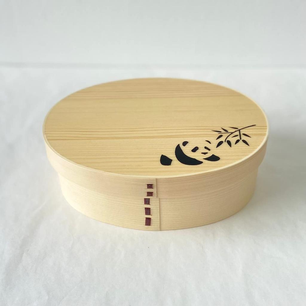 Yamaya Lacquerware - Wappanda - Magewappa Lunch Box, Made In Japan, Panda Design, 700ml