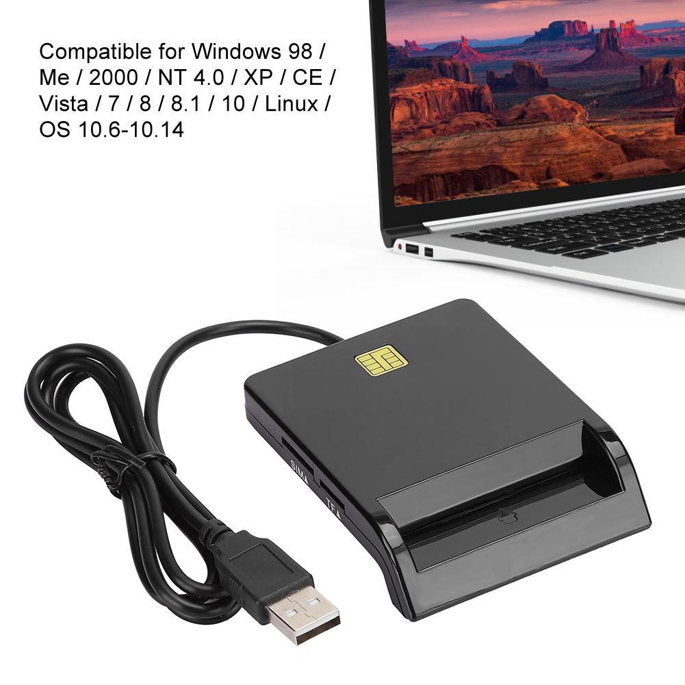 Smart Card Reader Black for Windows 98 Me 2000 NT 4.0 XP CE Vista 7 8 8.1 10 Linux