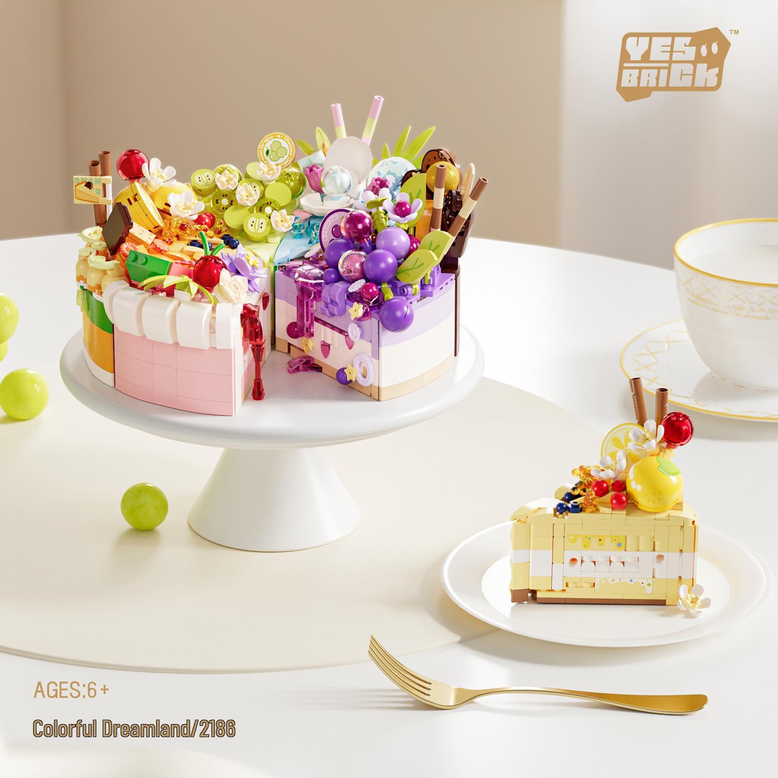 

Birthday Cake Building Blocks - Compatible with Lego Educational Toys for Kids