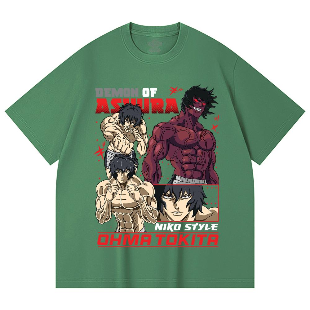 230 Gsm 100% Cotton Baki V5 Ohma Print Unisex Heavy Cotton T Shirt