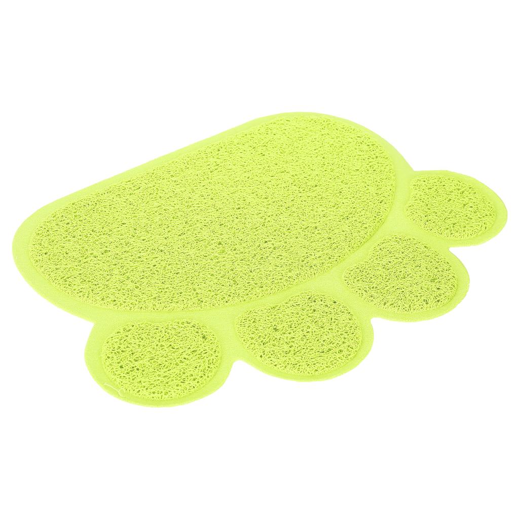 PVC-Katzenstreu-Matte, wasserdicht, rutschfest, Pfotenform, Futternapf, Tischset, Heimtierbedarf(Grüne Pfote