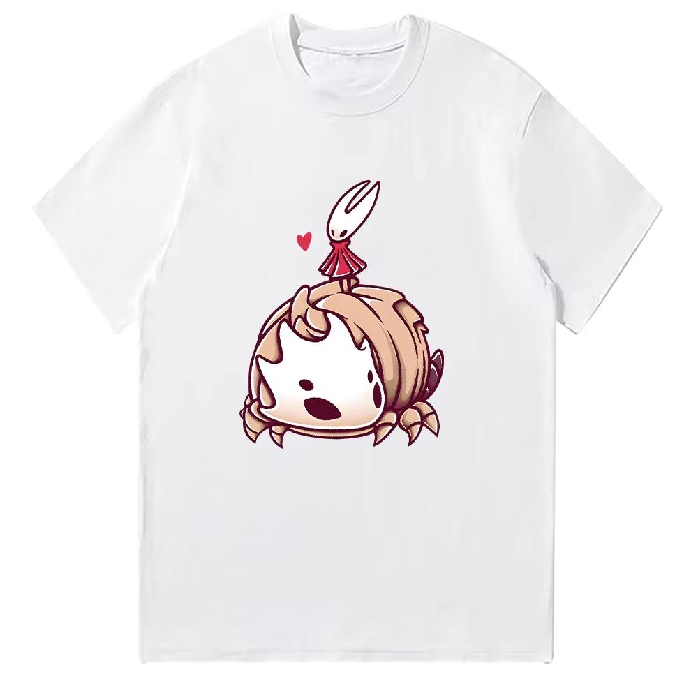 Hollow Knight Silksong Cartoon T Shirts Hornet & Bell Beast Unisex T-shirt Gaming High Quality Cotton Tee Funny Y2K Short Sleeve