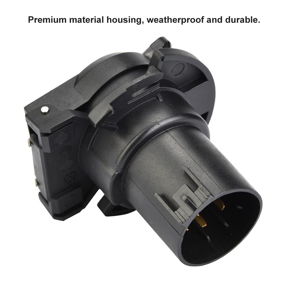 7 Pin Car Trailer Socket Plug Adapter Connector for Caravan Towbar Towing 12-24V US Plug