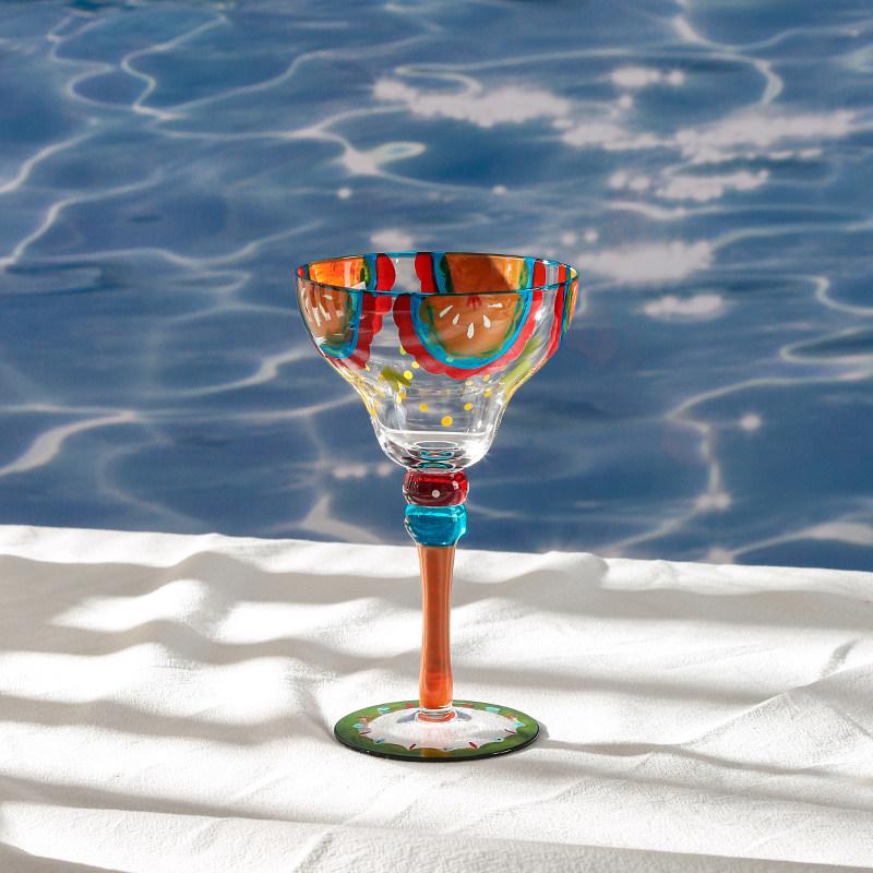 Hand-Painted Margarita Glass Home Use Wine Glass Champagne Glass Cocktail Glass Creative Gift 1PCS