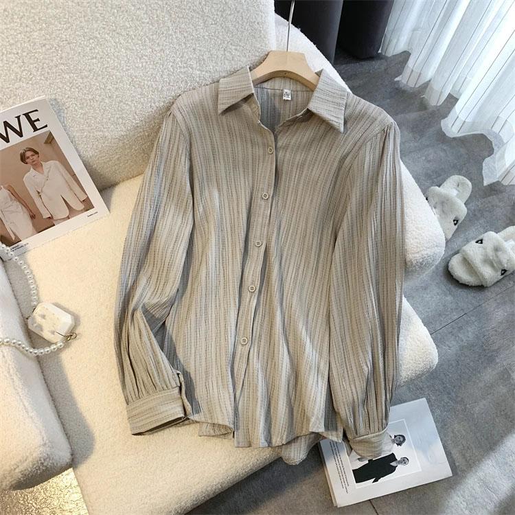 Shirt for Women Summer Oversize Cotton Loose Blouse Casual Long Sleeve Pullover Soft Loose Shirt Top