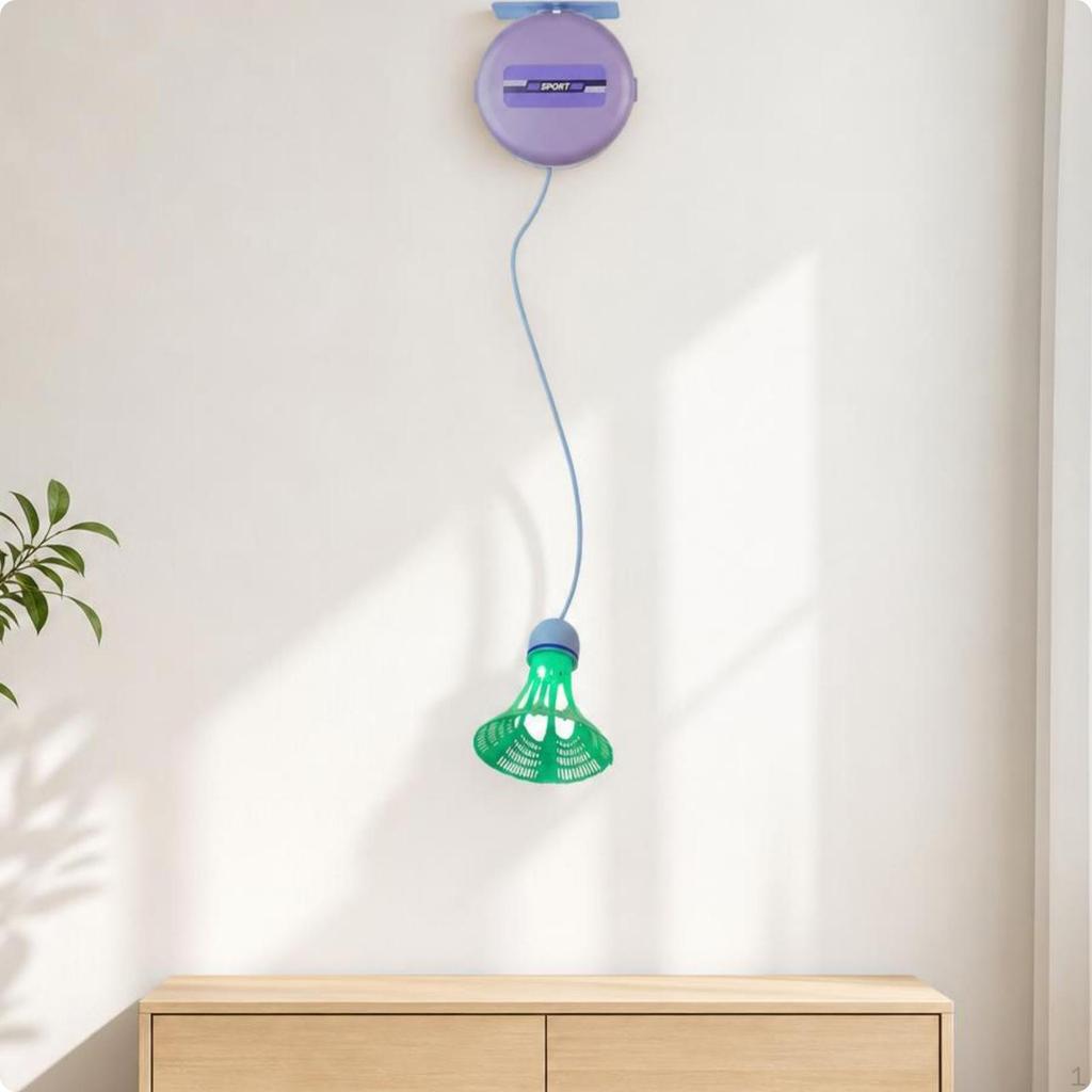 Remote Control Badminton Solo Practice Hanging Adjustable Height Electric Purp 3B Nr