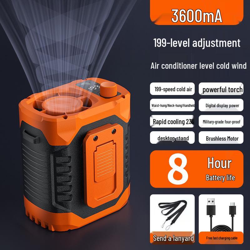 High-Speed Portable USB Waist Clip Fan for Outdoor Use Popular Cross-Border Model