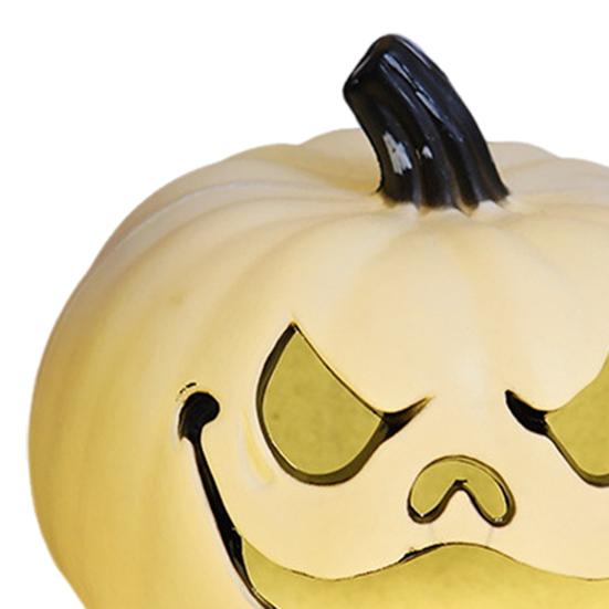 Halloween Pumpkin Light Spooky Carved Plastic Pumpkin Lantern Light-up Pumpkin Figurine for Outdoor Indoor Porch Room Decoration