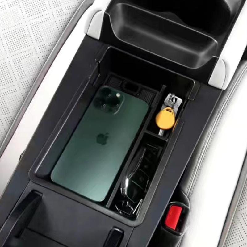 For BYD Yuan UP EV 2024 Accessories ABS Black Centra Armrest Secondary Storage Sort Tidy Up Box Center Console Organizer Tray