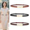 Pu Leather Minimalist Waist Belt With Metal Buckle For Office And Dresses Casual