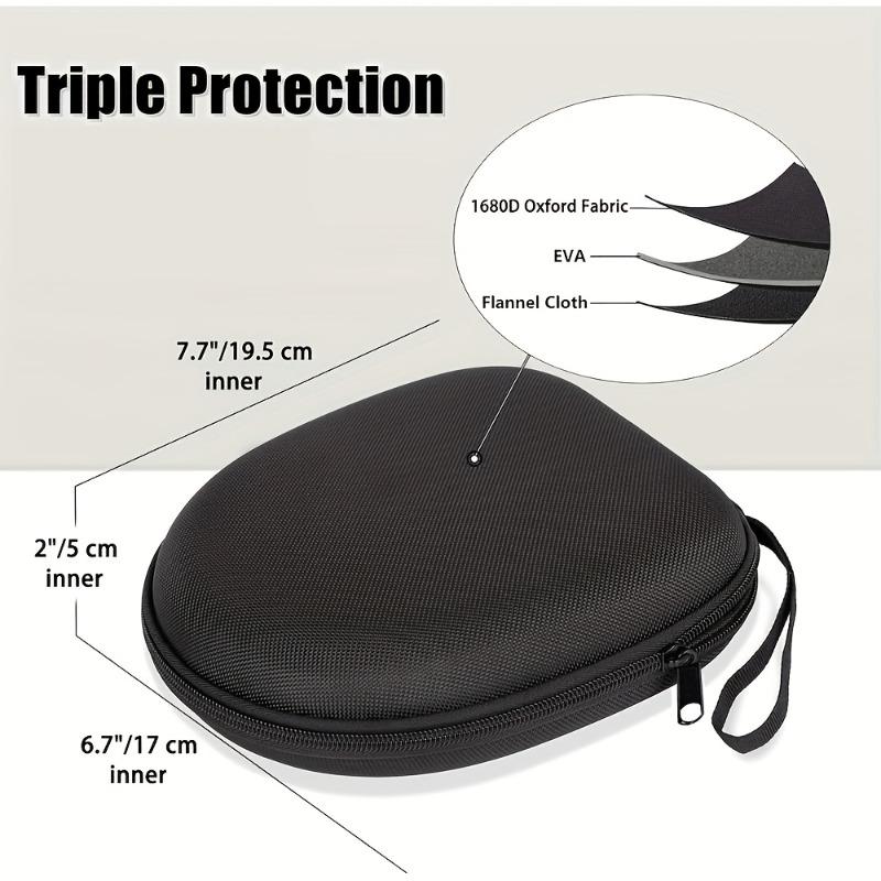 A Hard Shell Travel Headphone Case - Durable Nylon Protective Cover with Zipper Closure And Handle