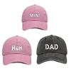 DAD MOM MINI Printed Dad Mama Mini Love Caps Washed Cotton Adjustable Embroidery Baseball Cap Outdoor Sunscreen Hats