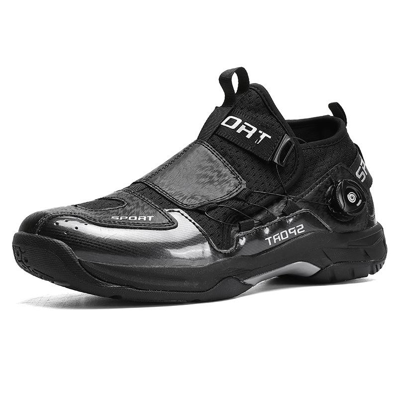 Men's Breathable Rotary Buckle Sports Shoes - Lightweight Casual Badminton and Tennis Trainers