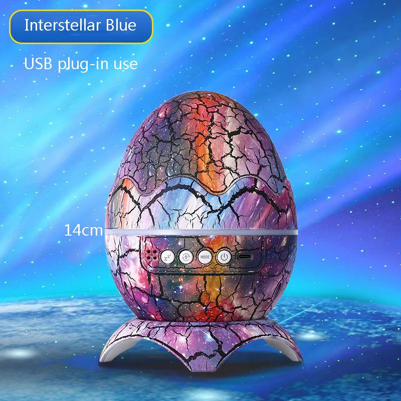 

Crack Dinosaur Egg Bluetooth Starry Sky Projection Light Indoor Water Ripple Laser Portable Light Speaker Atmosphere Nightlight синій