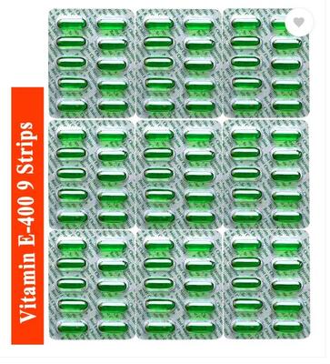 BEST CHOICE NUTRITION Vitamin E-400 Face Hair Pimple Glowing Skin & Hair Care  (9 X 10 Capsules, Total 90 Capsules)