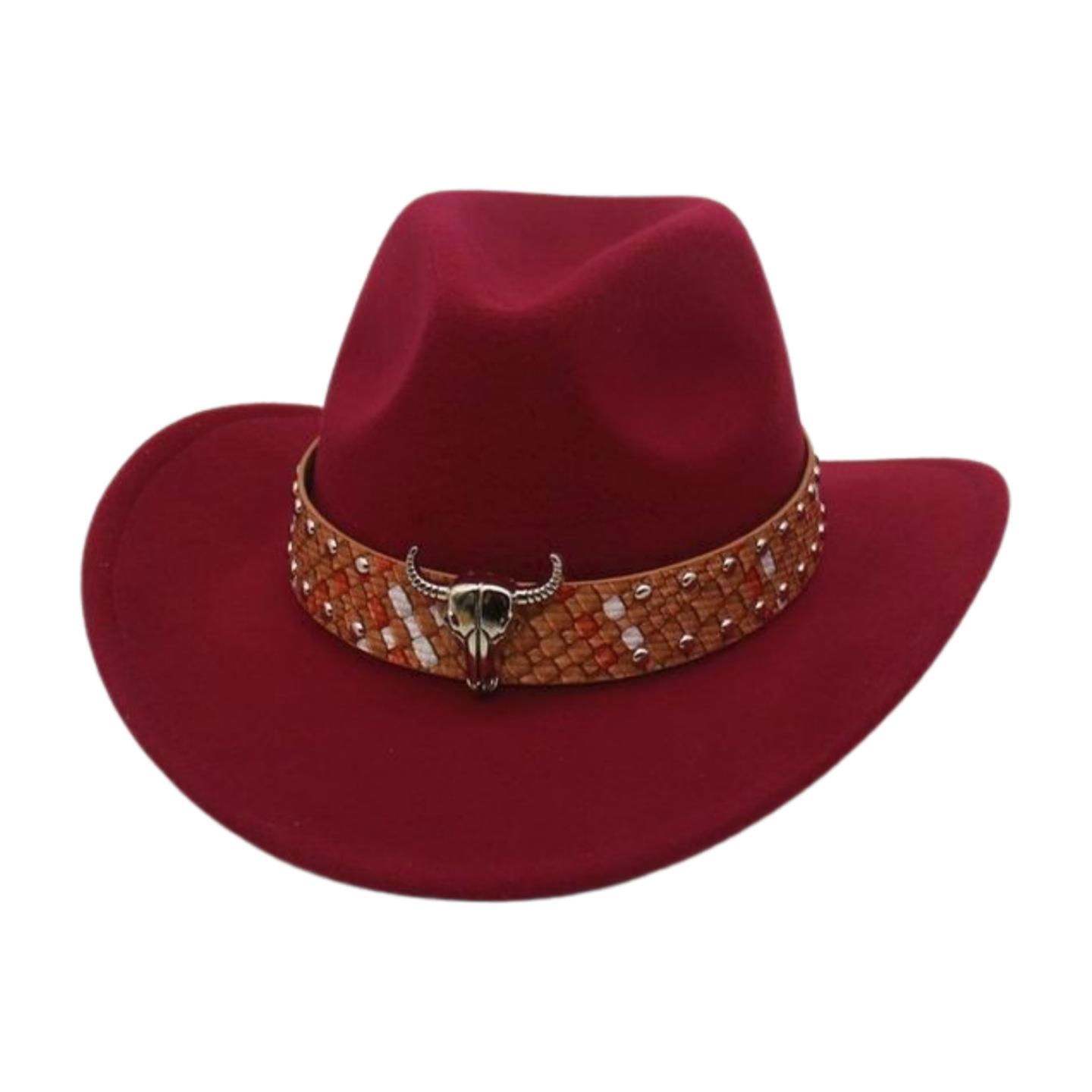 

Niu Tou Creative Hat Fashion Cowboy Hat Wai Ethnic Style Outdoor Horse Riding Cross-Border Manufacturers Wholesale Premium Top Hat One size fits all [d denim]