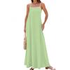 Women's Spring And Summer Casual Fashion Adjustable Suspender Solid Color Long Dress