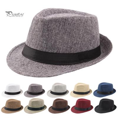 Children Kids Boys Girl Linen Fedora Trilby Panama Jazz Hat Summer Cap Charm