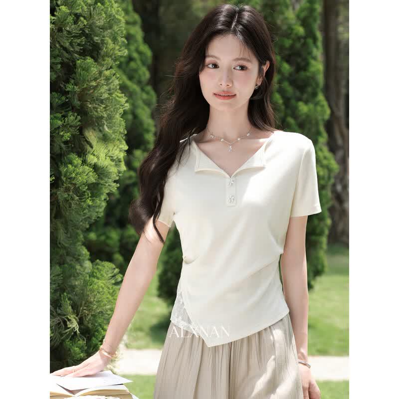 Women s Slim Fit Apricot Short Sleeve T-shirt M