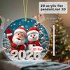 Christmas Ornament Cartoon Santa Claus Snowman Reindeer 2D Acrylic Christmas