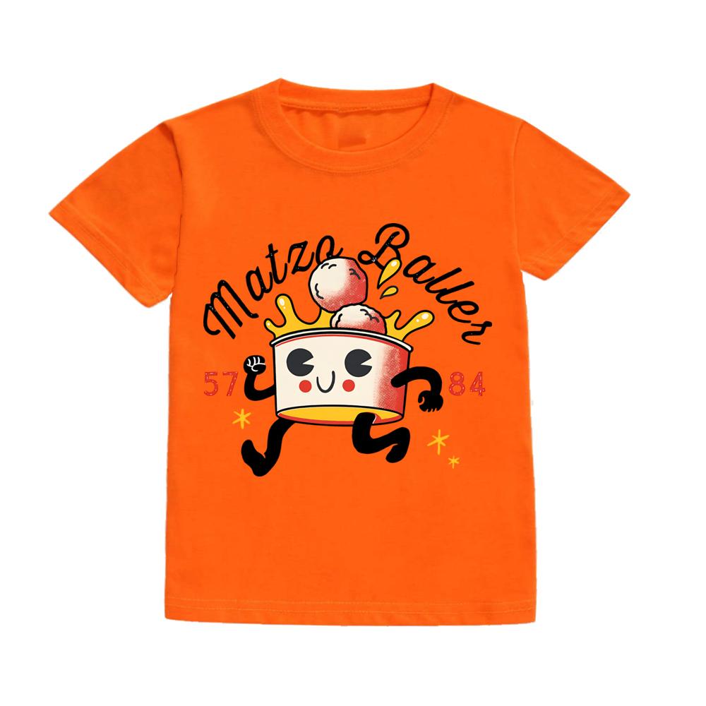 Matzo Baller Retro Rosh Hashanah Shirt Kids Short Sleeve Casual Tshirt Shana Tova Shirt Clothing