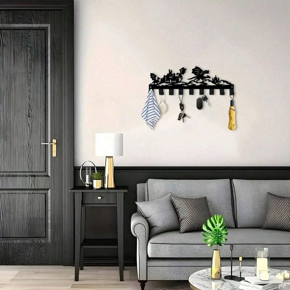 Castle Dragon Key Hanger Durable Metal Space Saving Design Modern Hallway Decor Housewarming Gift
