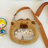 Peluche Capybara Mignonne Portefeuille Zéro Petit Portefeuille à Monnaie Mode Adorable Kawaii Animation Sac Bandoulière Sac à Main Transparent Cadeau d'Anniversaire