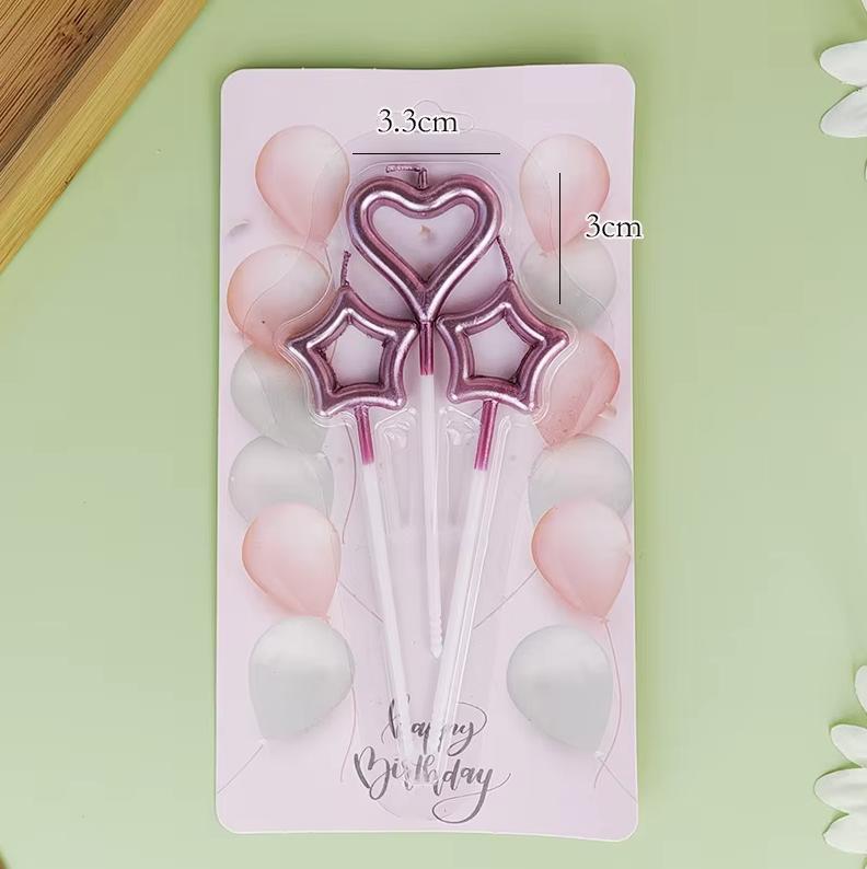 

Набор свечей для торта на день рождения в форме сердца и звезды. Свечи на день рождения и свечи на день рождения, украшение для свечей на день рождения и т. д.