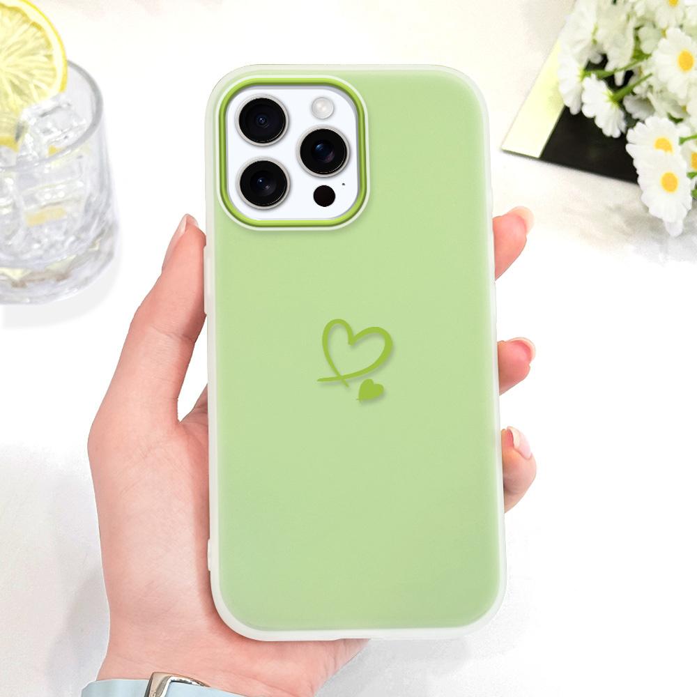 Simple Love Heart Phone Case For IPhone 14 13 12 11 Pro Max Mini 7 8 6 6S Plus X XS XR SE 2020 2022 Candy Colored Cover