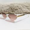 New Fashion Rimless Cat Eye Female Sunglasses High Quality Vintage Metal Frame Sun Glasses Shades UV400 Eyewear