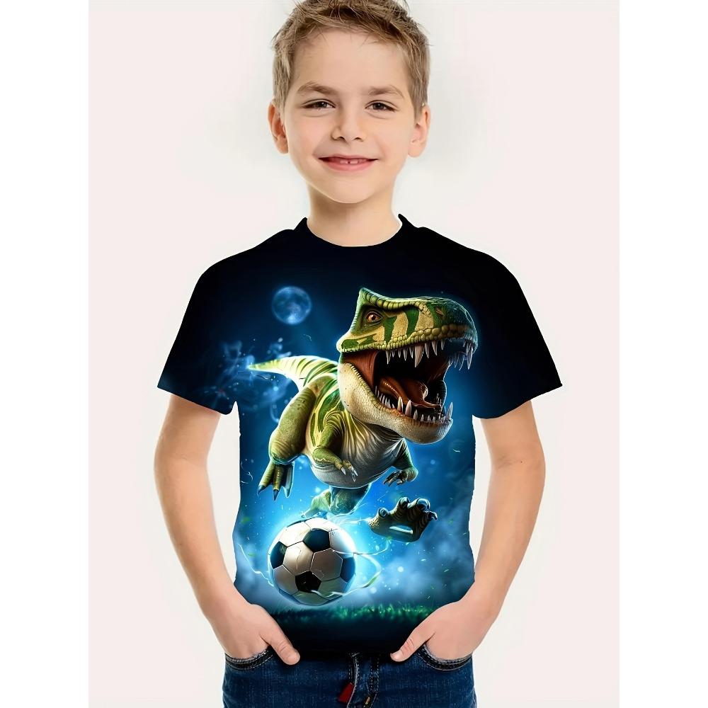 Fashion Kids T-Shirt Dinosaur 3D Printed Tees Short Sleeve Girl's Summer Clothes O-Neck Cute Boy Child T Shirt Children Top