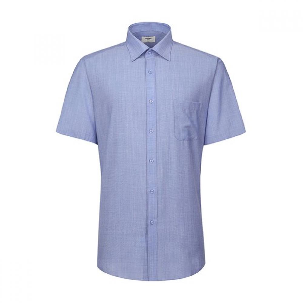 Renoma Wool Blend Filafil Solid Short Sleeve Classic Shirt Rousg1206 Bu 95