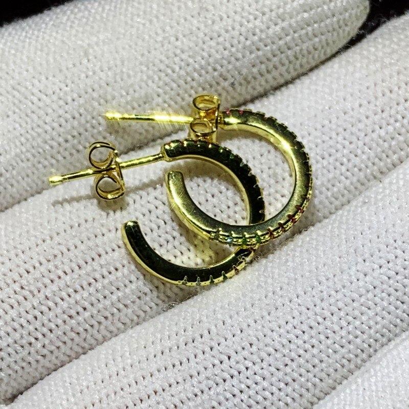 Klasické šperky s briliantovým brusem Pravé stříbro 925 Více drahokamů 5A Zirkon Populární dámské svatební náušnice pecky dárek