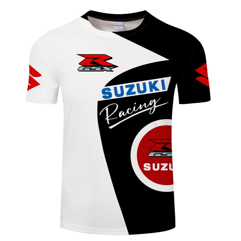 Men's 3D Printed T-Shirt Outdoor Fitness Car Race Breathable Quick Drying Sports Short Sleeve O-Neck Pullover Casual Top