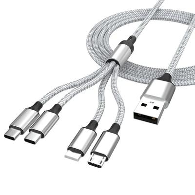 Vícenásobný nabíjecí kabel 4v1 nabíjecí kabel USB rychlé nabíjení k Androidu Iphone Type C Nabíječka pro iPhone Huawei telefony Android