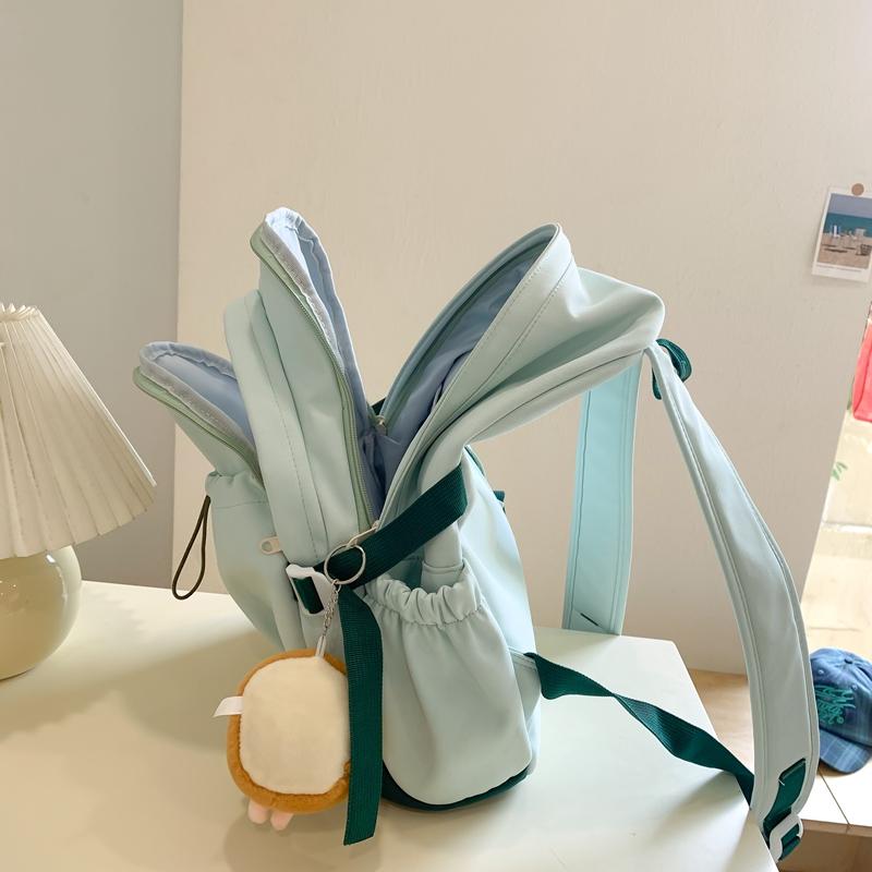 Студенческий рюкзак большой емкости женский рюкзак цветной блок школьный портфель — фото 9