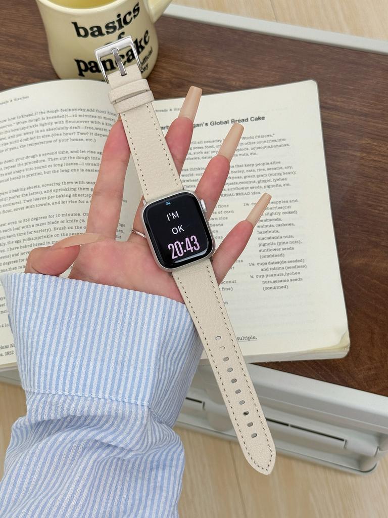Nice Nata Leather loop Correa For Apple Watch band Series 11/10/9/8/7/6/5/4/3/2/1 38mm 40mm 41mm 42mm 44mm 45mm 46mm 49mm Strap