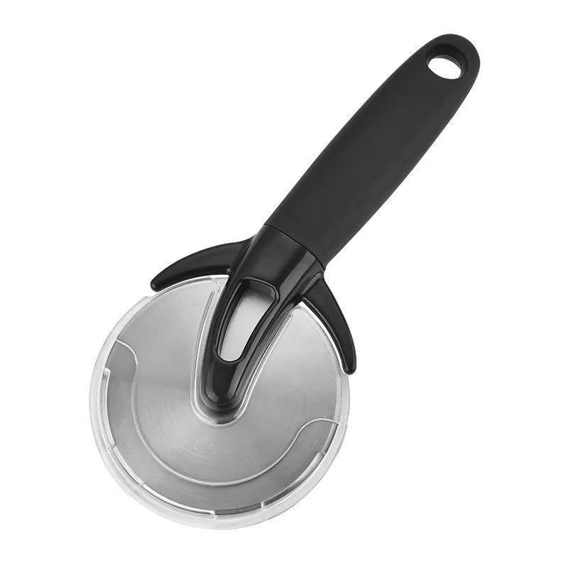 Hot sale Stainless Steel Black Abs Handle Pizza Wheel Cutter With Protective Cover