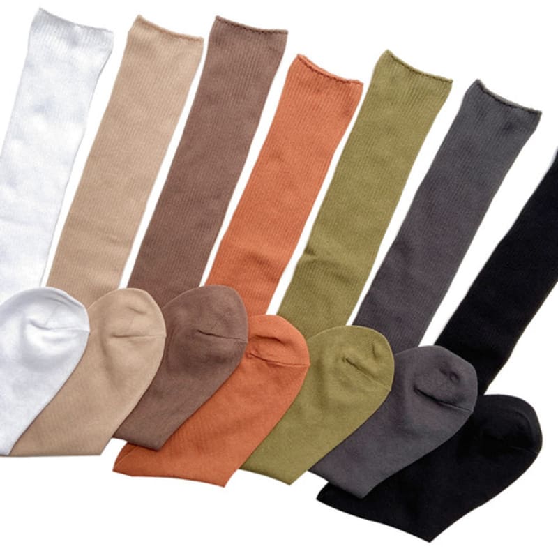 Biarritz Socks Four Seasons Shirring Loader Knee Socks 7 Colors