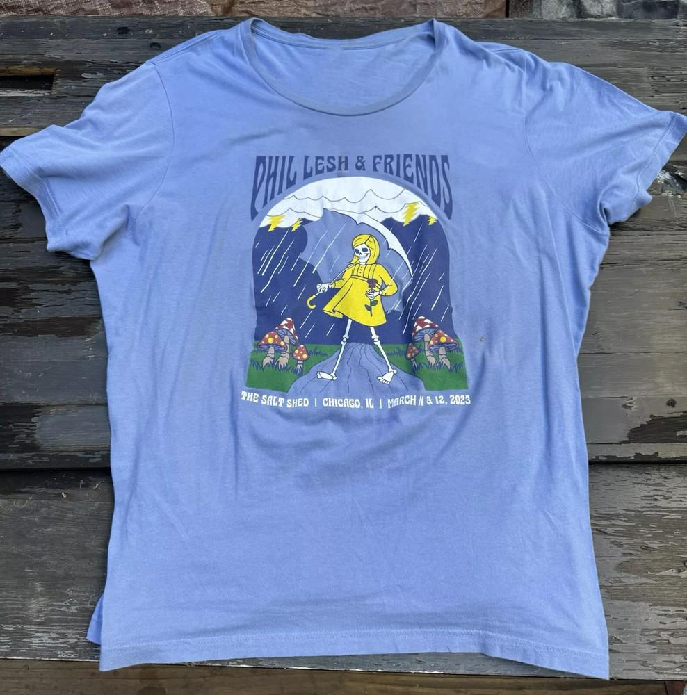 SALE Vtg Phil Lesh And Friends Salt Shed Chicago Cotton Light Blue T Shirt Unisex T-Shirt XL