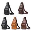 Large Capacity Men's Crossbody Bag  PU Leather Sling Pouch, Chest Bag,for Phone, Wallet & Keys, Outdoor & Daily Commute