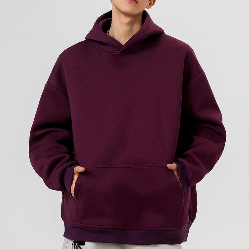 Herbst Winter Herren Einfarbig Hoodies Mode Herren Lässige Sweatshirts Herren Harajuku Warm Übergroß Hip Hop Streetwear Pullover