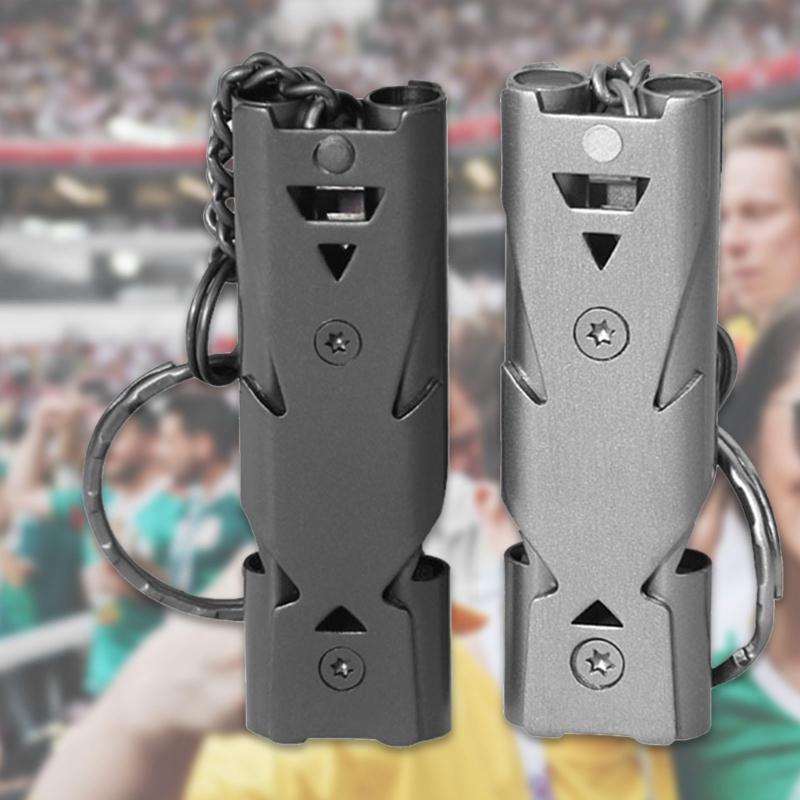 Stainless Whistle Outdoor Emergency Survival Whistles Gear Double Pipe Whistle