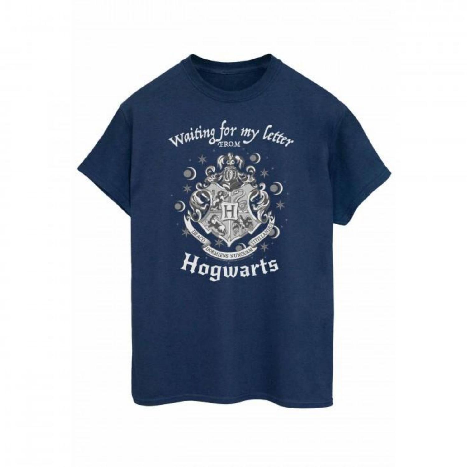 HARRY POTTER Womens_Ladies Waiting For My Letter Hogwarts Cotton Boyfriend T-Shirt S чёрный
