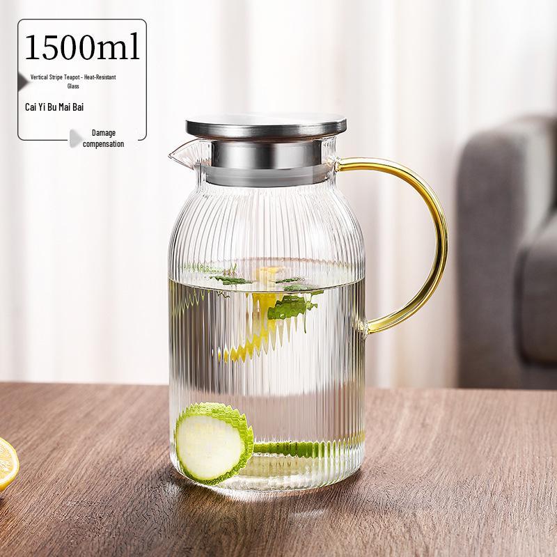 2025 Heat-Resistant Glass Kettle Set – Large Capacity Cold Water & Juice Jug