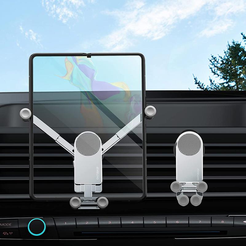 

OATSBASF Car Phone Holder Metal For iPhone Samsung Galaxy Z Fold 3 Z Fold 2 Samsung S21 Xiaomi Tablet iPad Gravity Phone Stand